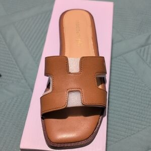Madden Girl Brown Slide Sandals